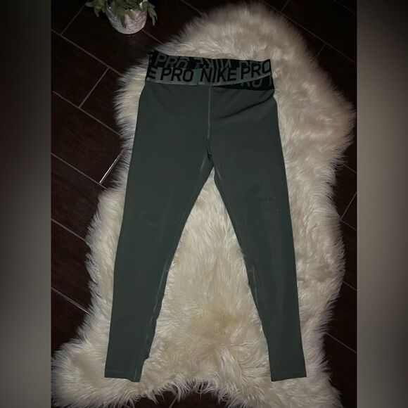 Nike Pro Intertwist 2.0 L olive green leggings sz XL - Picture 2 of 10